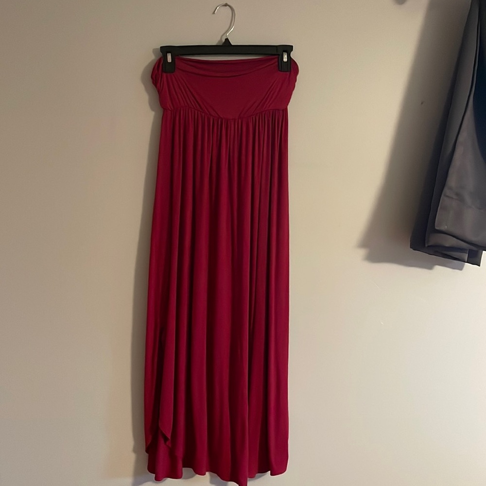 dark pink stretchy maxi skirt